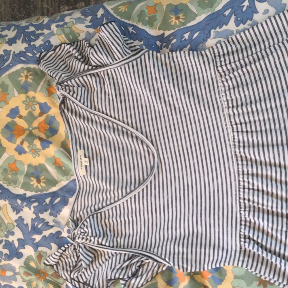 Black and white striped dress